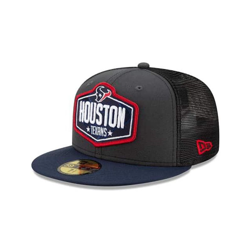 NFL Houston Texans Draft 59Fifty Fitted (CWF8026) - Grey New Era Caps